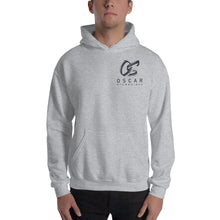 Load image into Gallery viewer, Adult Hoodie with black OS logo (grey, white, pink, blue)
