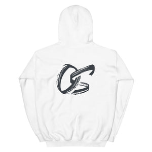 Adult Hoodie with black OS logo (grey, white, pink, blue)