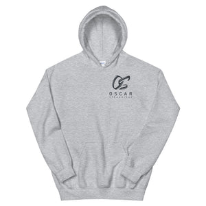Adult Hoodie with black OS logo (grey, white, pink, blue)