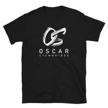 Load image into Gallery viewer, Adult Short-Sleeve Unisex T-Shirt with white OS logo (black, dark heather)