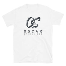 Load image into Gallery viewer, Adult Short-Sleeve Unisex T-Shirt with black OS logo (white, sport grey)