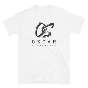Adult Short-Sleeve Unisex T-Shirt with black OS logo (white, sport grey)