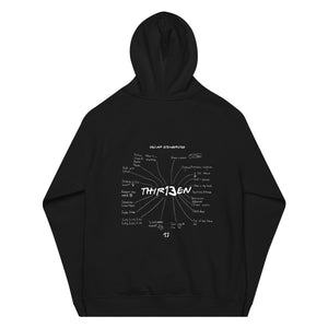 THIR13EN Unisex Eco Raglan Black Hoodie